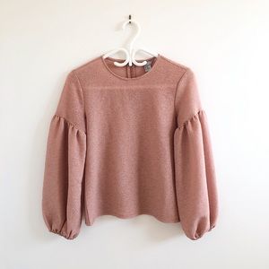 H&M Balloon Sleeve Textured Top